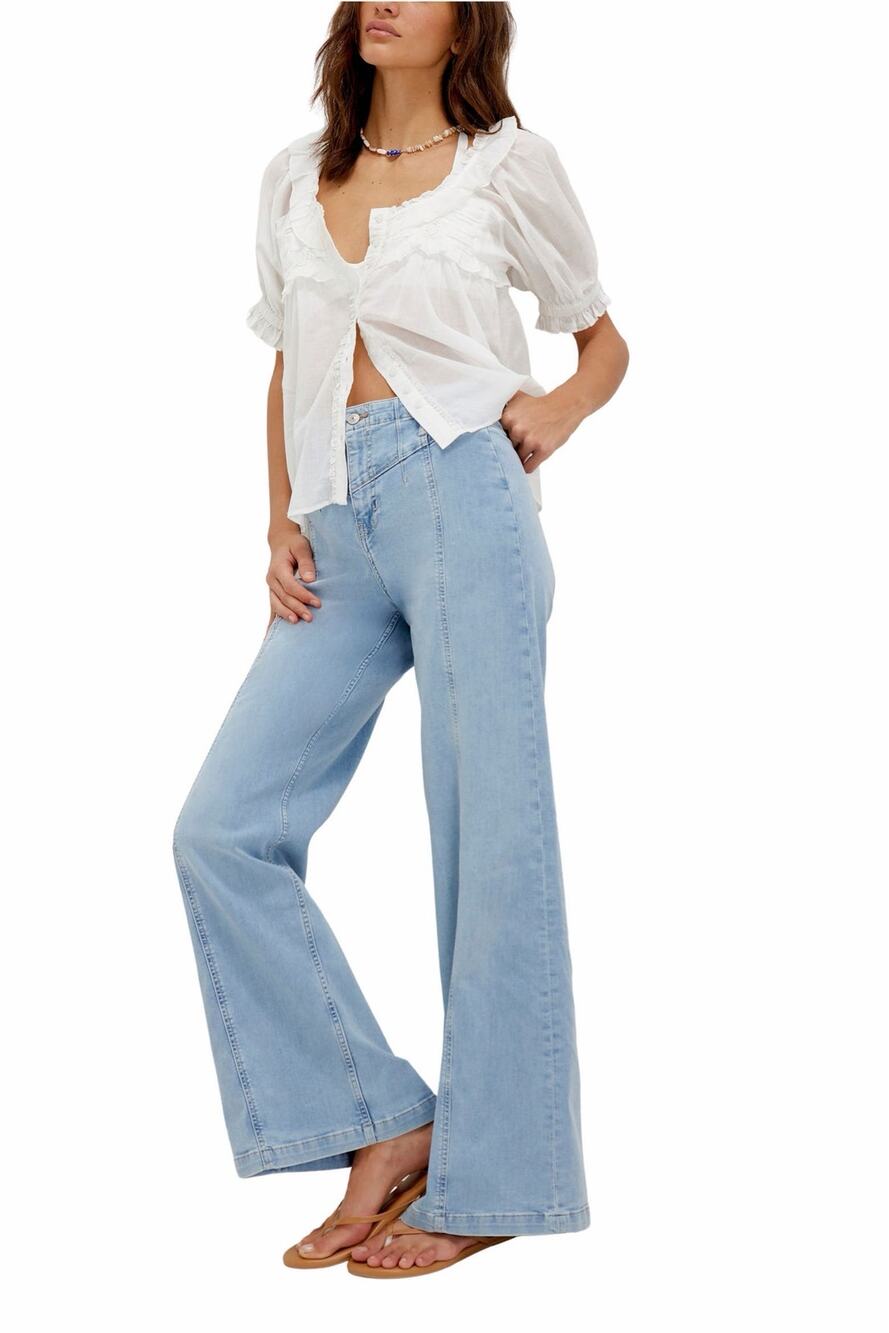 Free People we the free libre front yoke wide leg jean size 26
